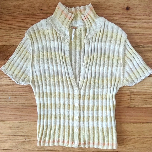 Free People Sweaters - Free People Flirt striped mock neck cardigan XS